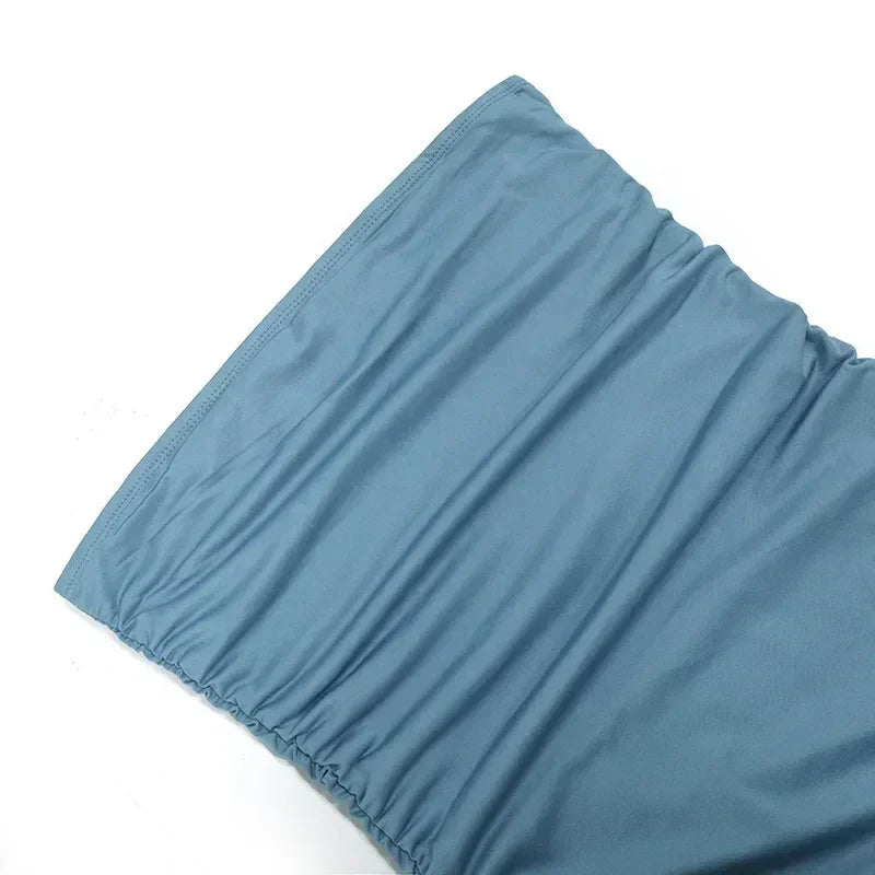 BWQ Long Dresses For Women Slit Sexy Bodycon Sleeveless Jellyfish Dress Hot Girls Fashion Off The Shoulders Maxi Dress Woman