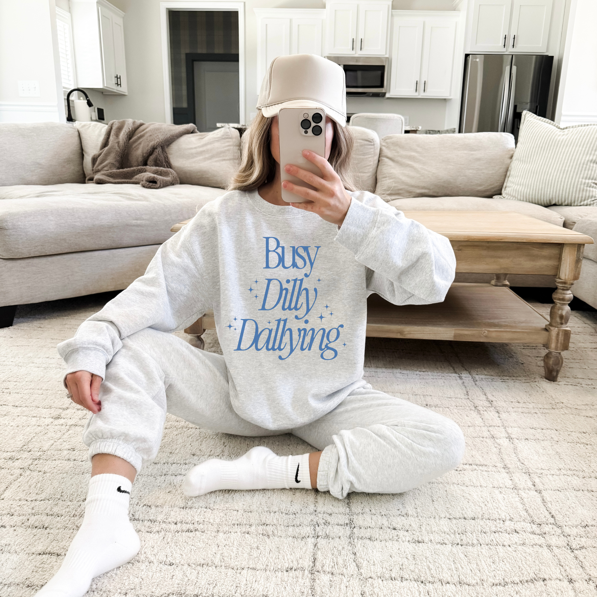 Busy Dilly Dallying Crewneck Sweatshirt | Cozy Graphic Pullover
